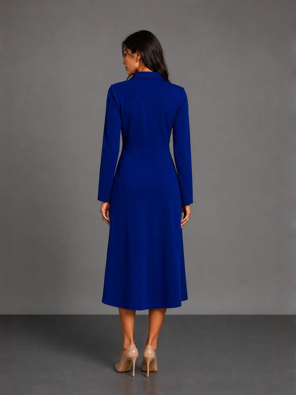 Karen Dress in CrepeSway™ - Cobalt Blue