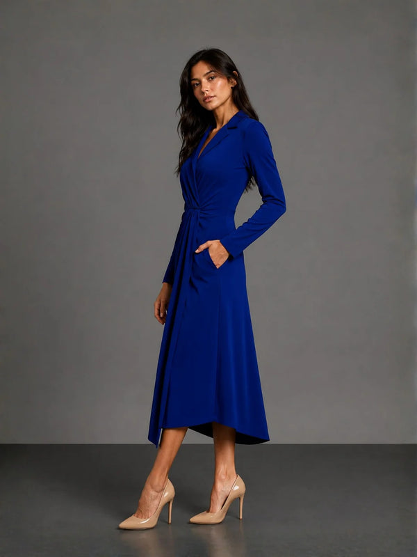 Karen Dress in CrepeSway™ - Cobalt Blue