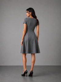 Corp Core SoftSuit™ A-line Dress - Stone Grey