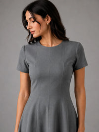 Corp Core SoftSuit™ A-line Dress - Stone Grey