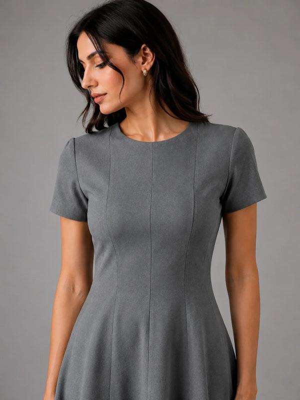 Corp Core SoftSuit™ A-line Dress - Stone Grey