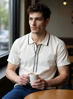 Accented Knit Shirt - Ecru