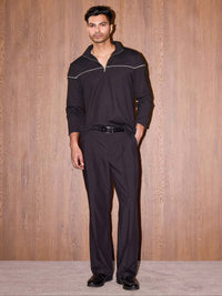 Transit Quarter Zip Pullover - Black