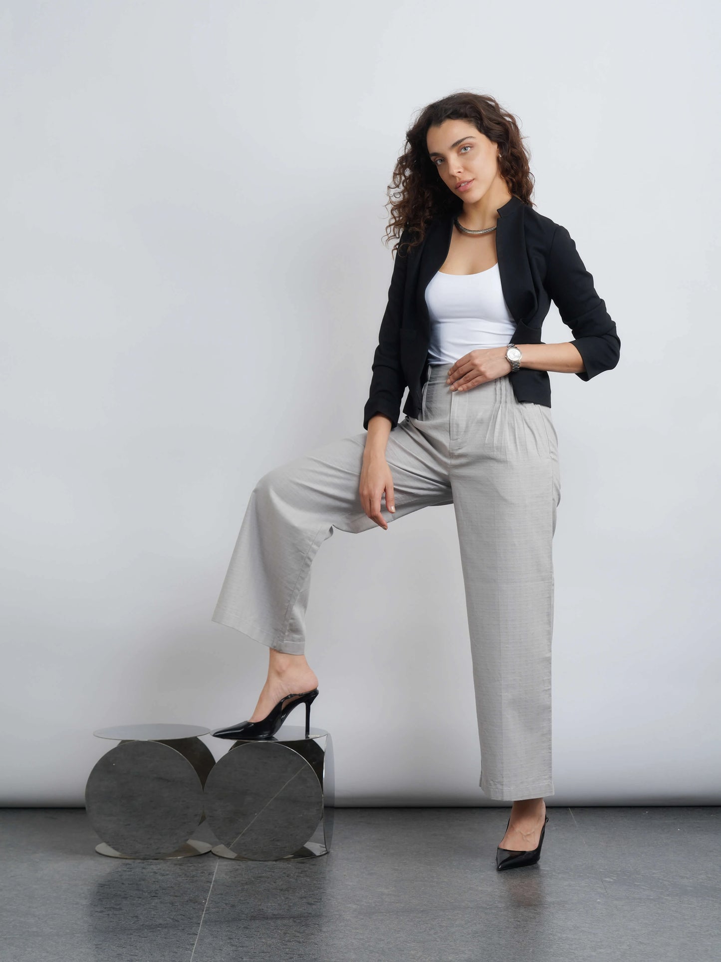 Misu Pleated Pants - Moonlight Grey
