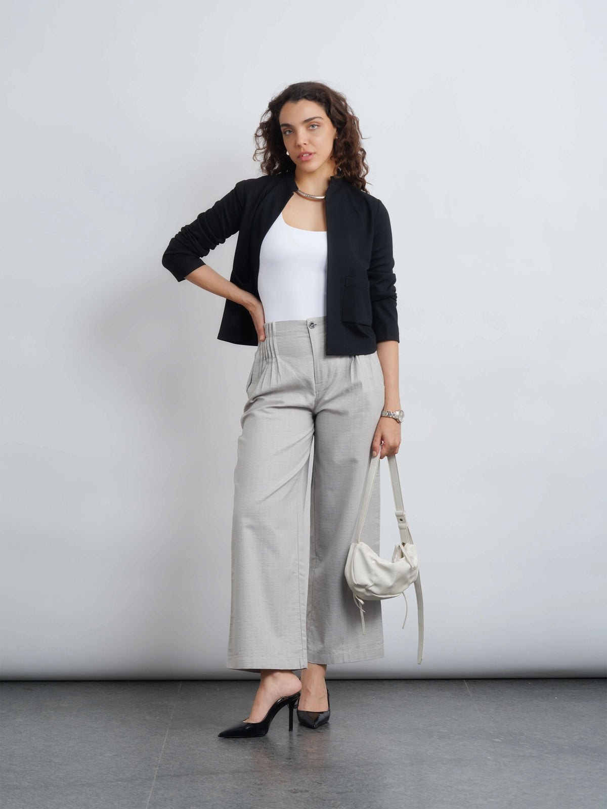 Misu Pleated Pants - Moonlight Grey