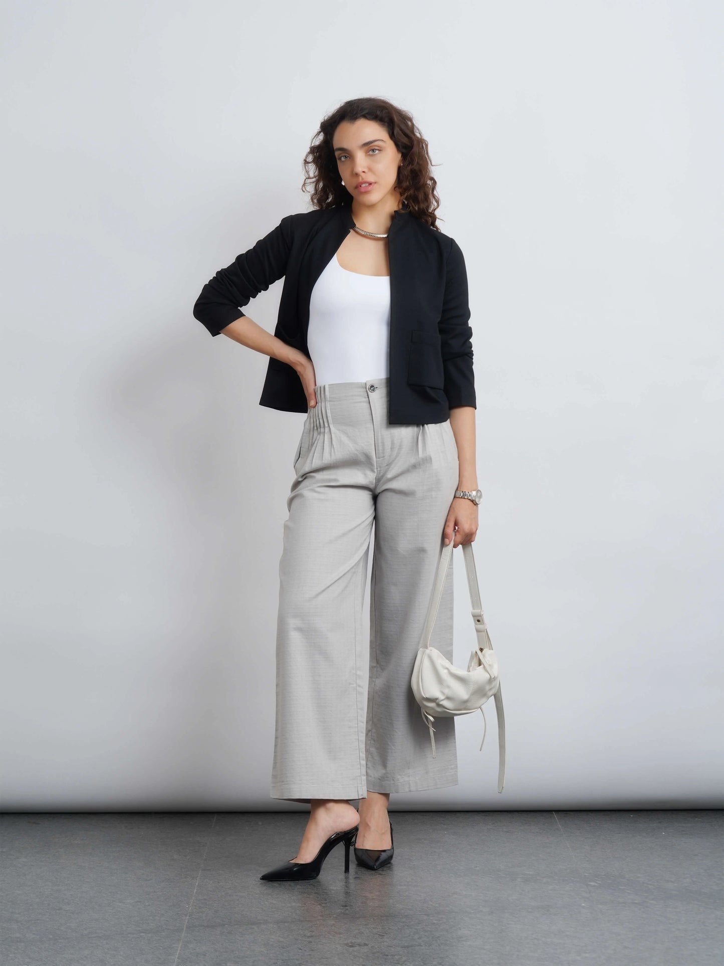 Misu Pleated Pants - Moonlight Grey