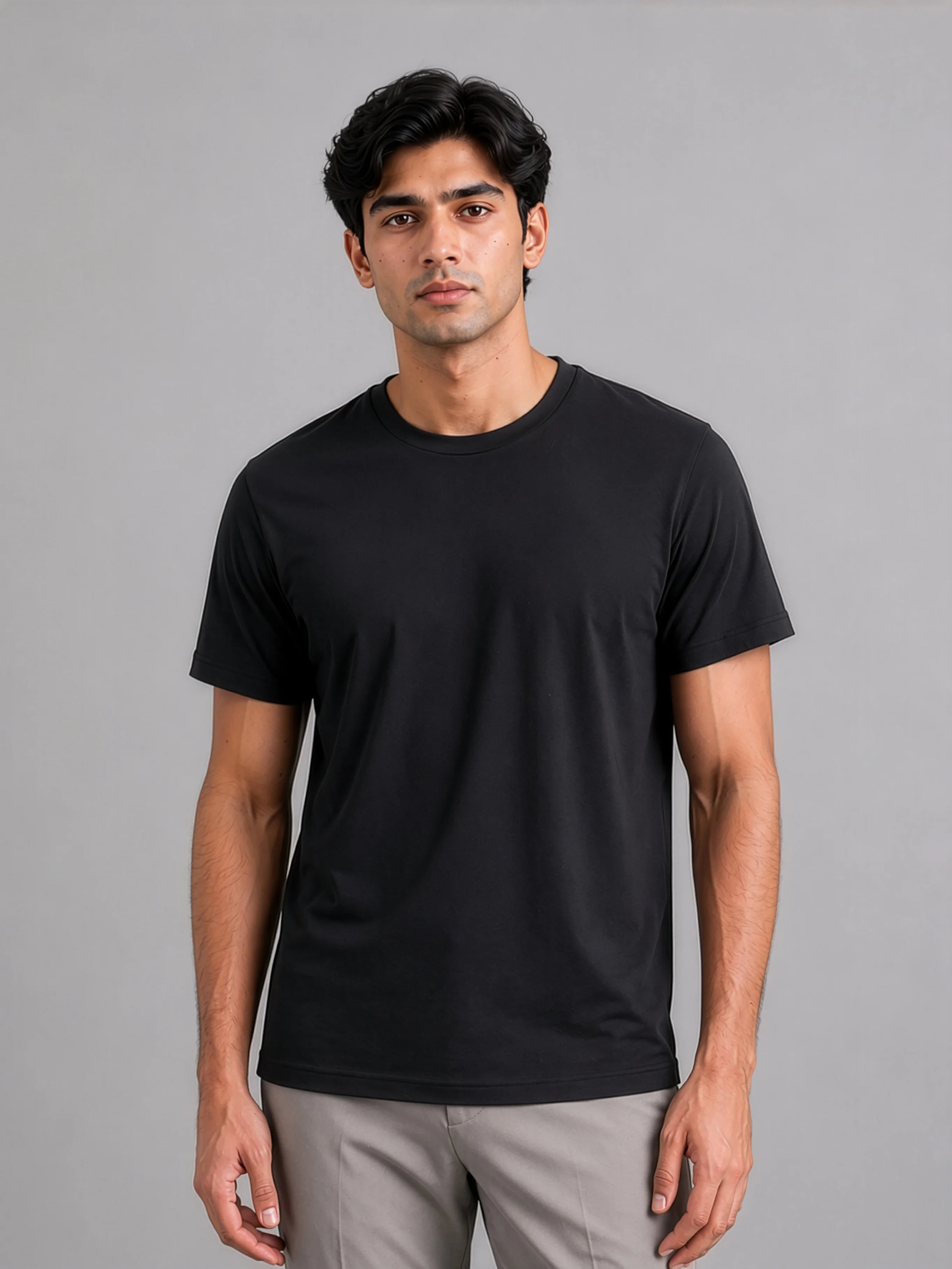Bamboo SoftDrape™ Cotton Tee - Black