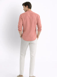 Mandarin AirLinen™ - Coral Pink Regular Fit Shirt