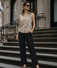 Cicilia Satin Top - Latte