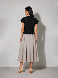 Cotton Crochet Top - Black
