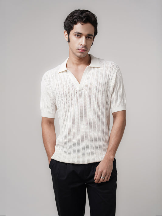 Cotton Crochet Polo