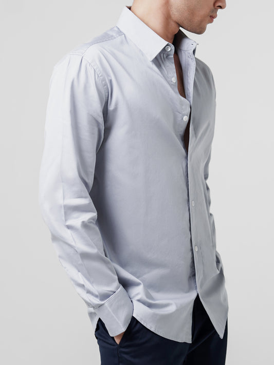 Cotton Satin Shirt Moonlight Grey