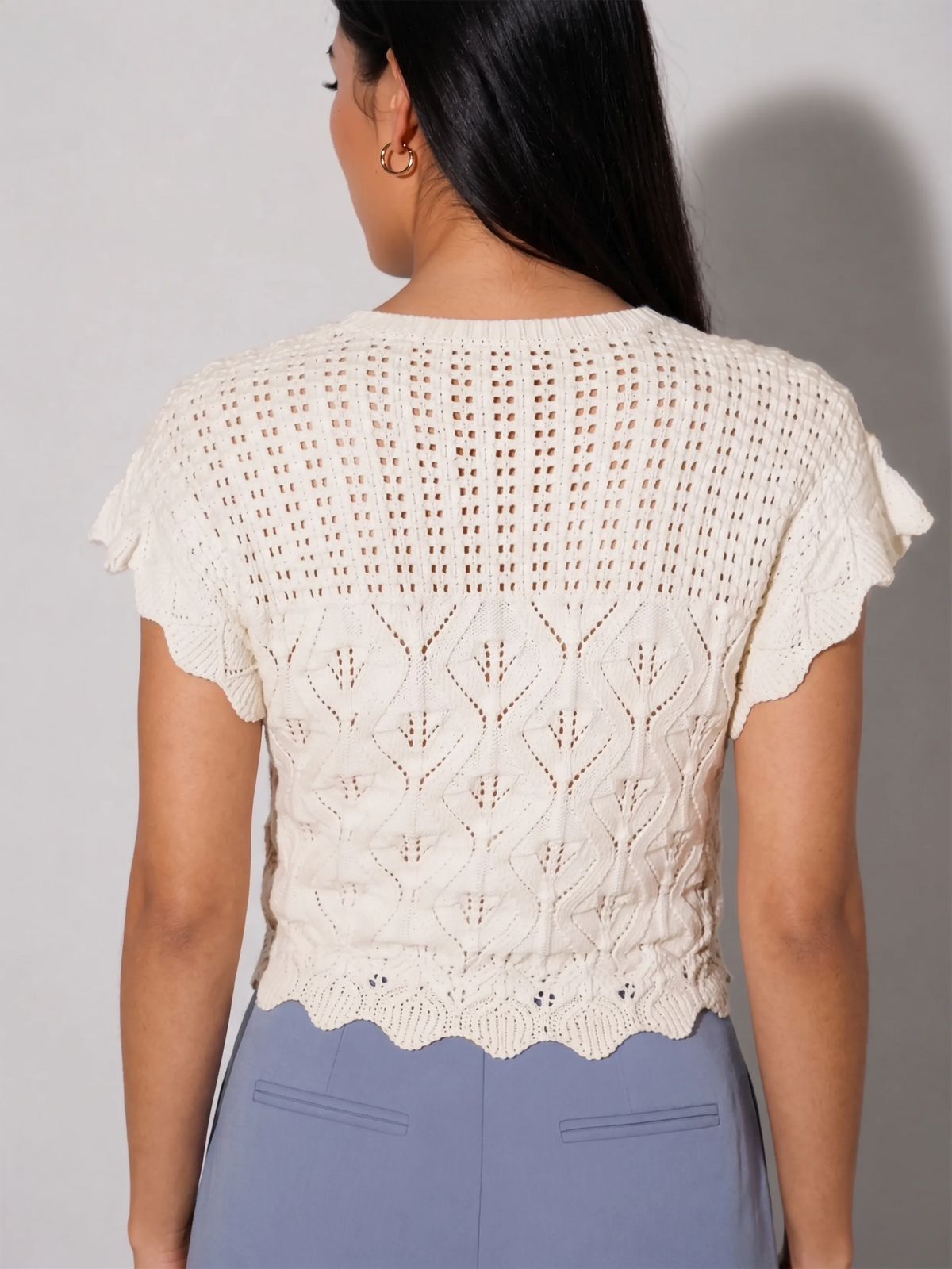 Cotton Crochet Top - White