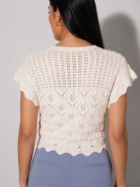 Cotton Crochet Top - White