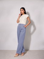Aurora Cotton Polyester Blend Crochet Top - White