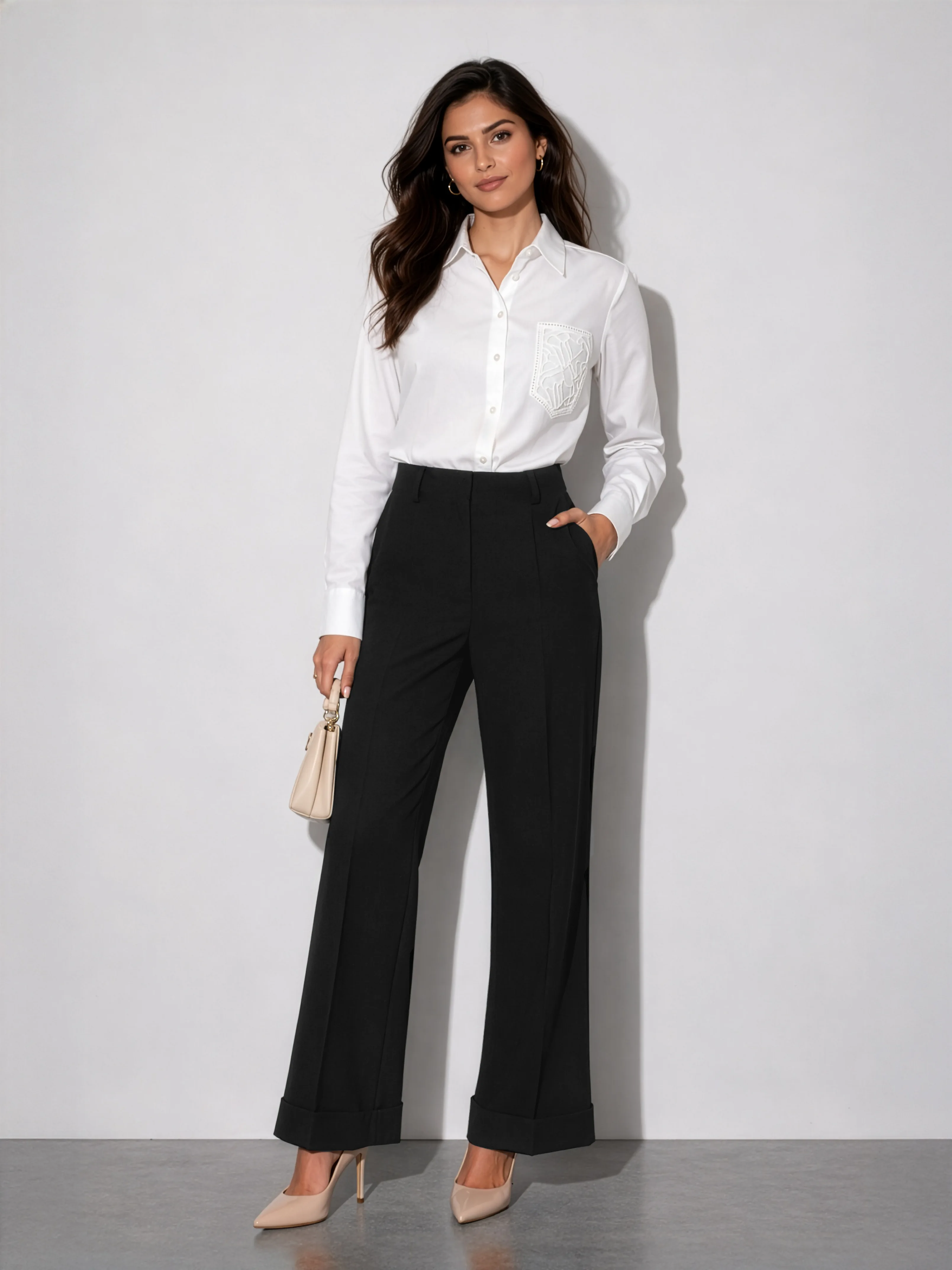 Lace Pocket Chic Shirt - White