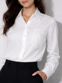 Lace Pocket Chic Shirt - White