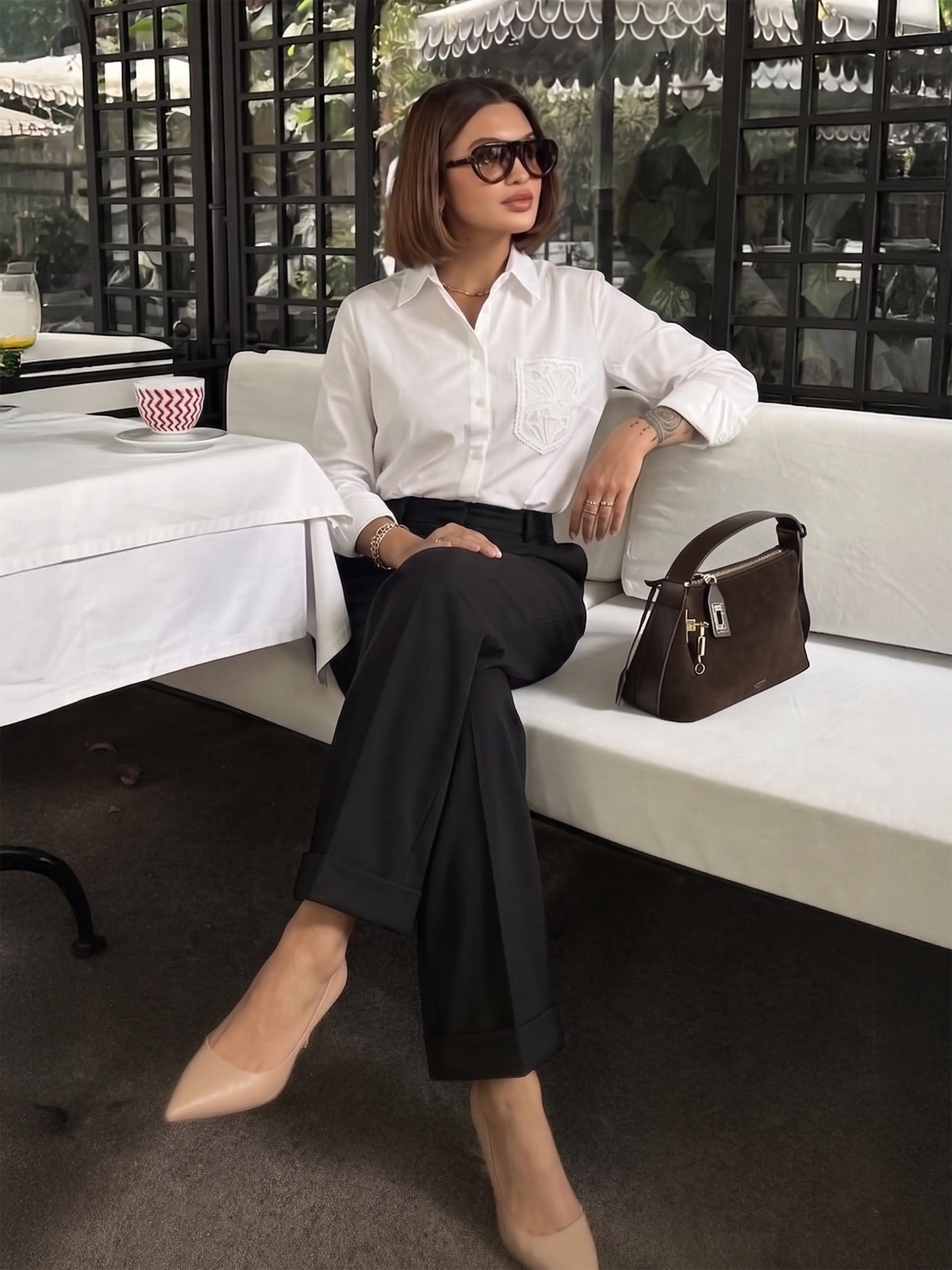 Lace Pocket Chic Shirt - White