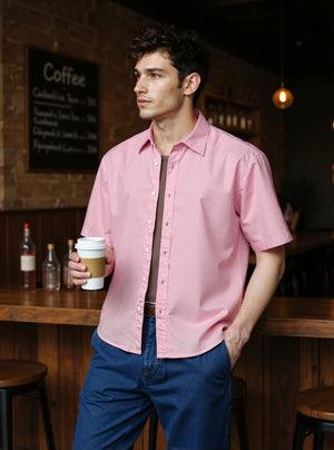Coral Pink Relaxed Fit Shirt