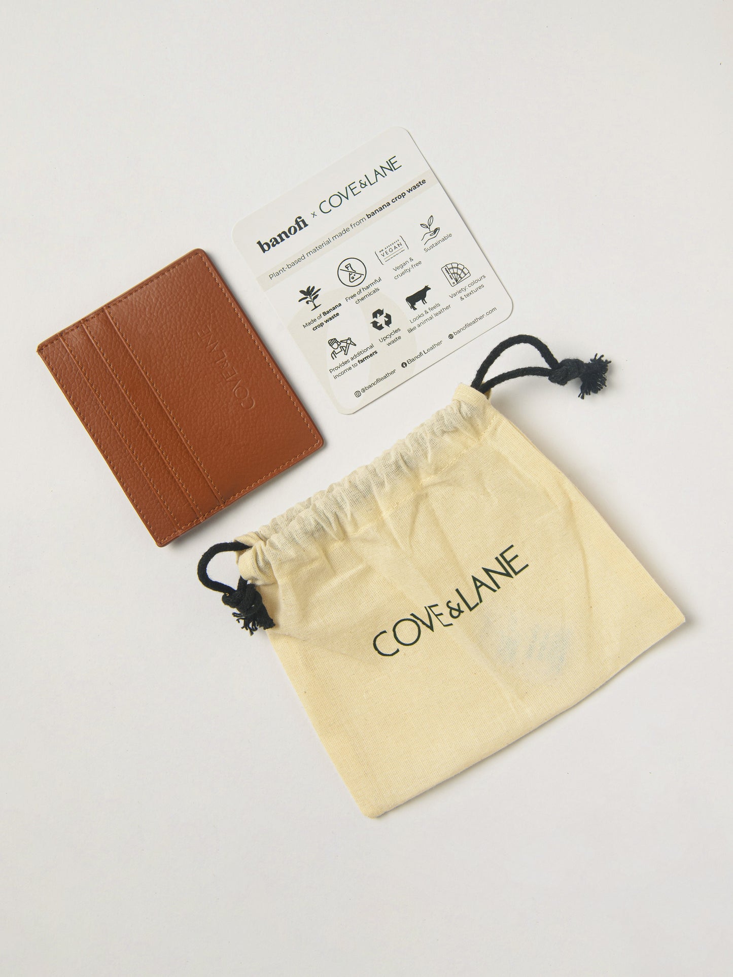 Just in Case Banofi Vegan Leather Card Case - Tawny Brown