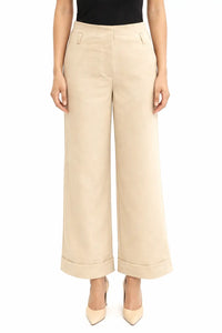 Hem Fold Pant in SoftSuit™ Fabric - Cream