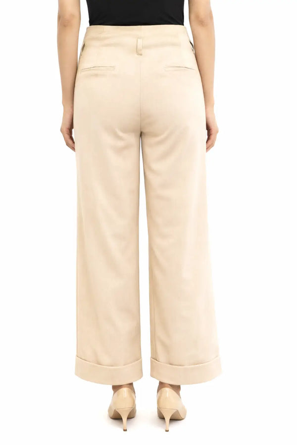 Hem Fold Pant in SoftSuit™ Fabric - Cream