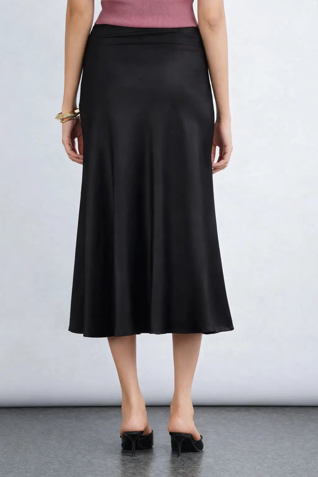 Satin Story Skirt - Ink Black