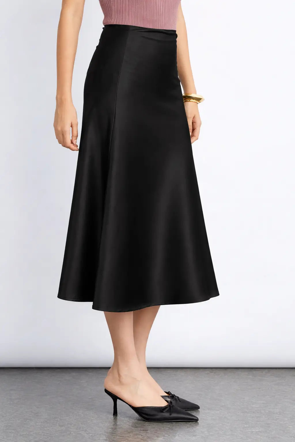 Satin Story Skirt - Ink Black