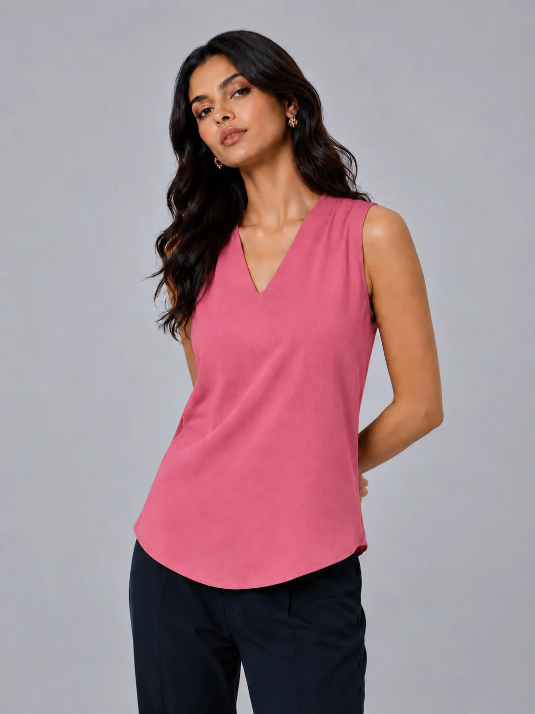 Classic CrepeSway™ Top - Coral Pink