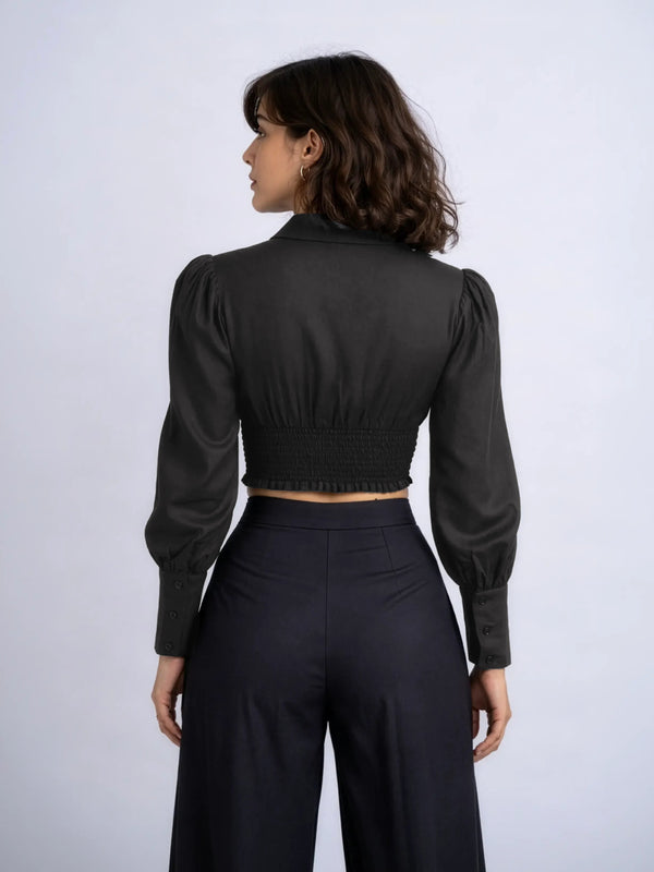 Arlo Top in AirLinen™ - Midnight Grey