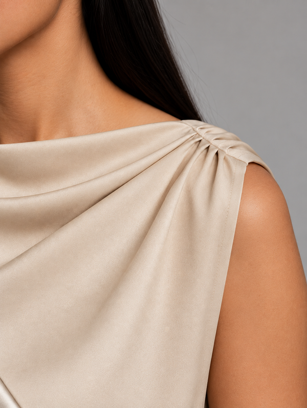 Jenna LustraSatin™ top shoulder detail