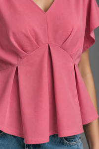 Pleated CrepeSway™ Top - Coral Pink