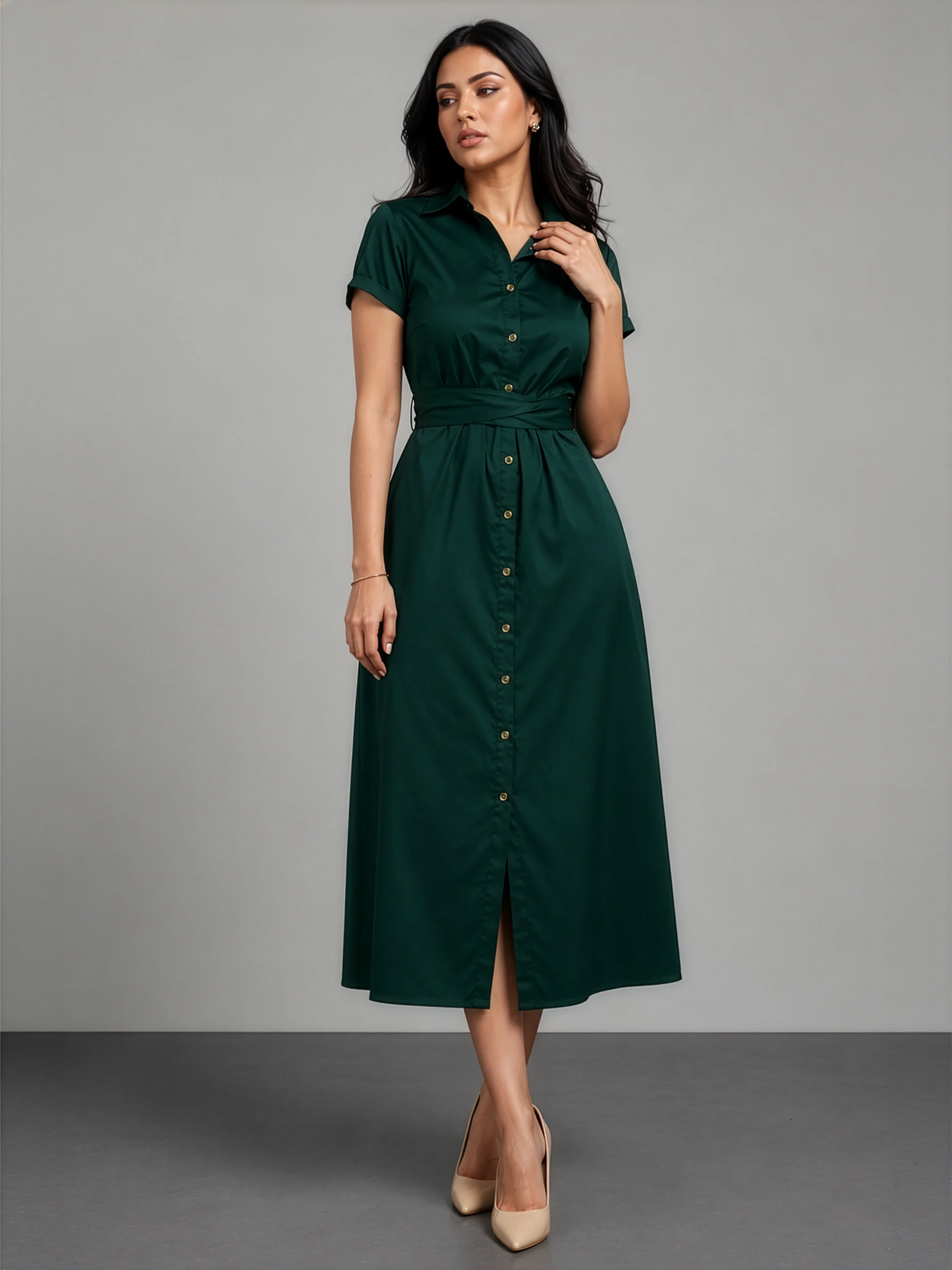 Corp Dress - Cotton Satin Green