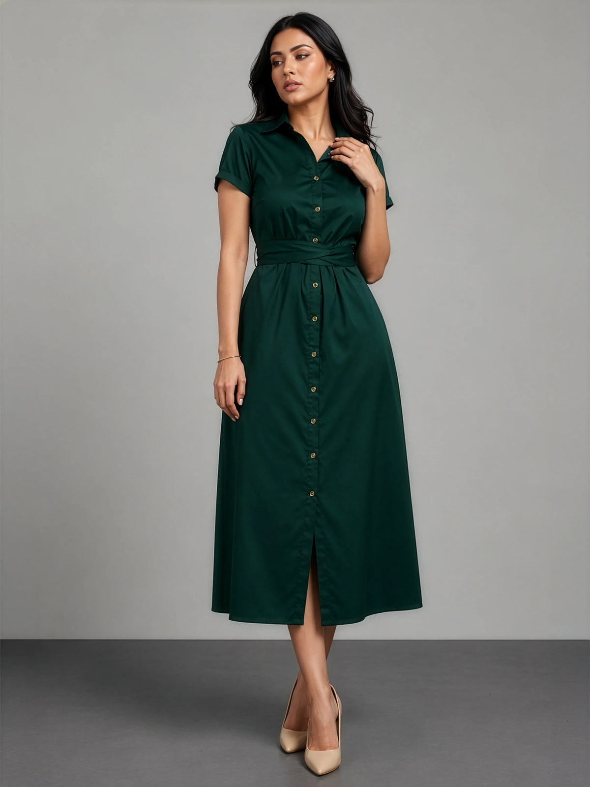 Corp Dress - Cotton Satin Green