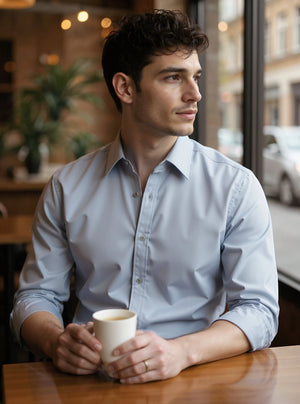 Moonlight Grey - Cotton Satin Regular Fit Shirt