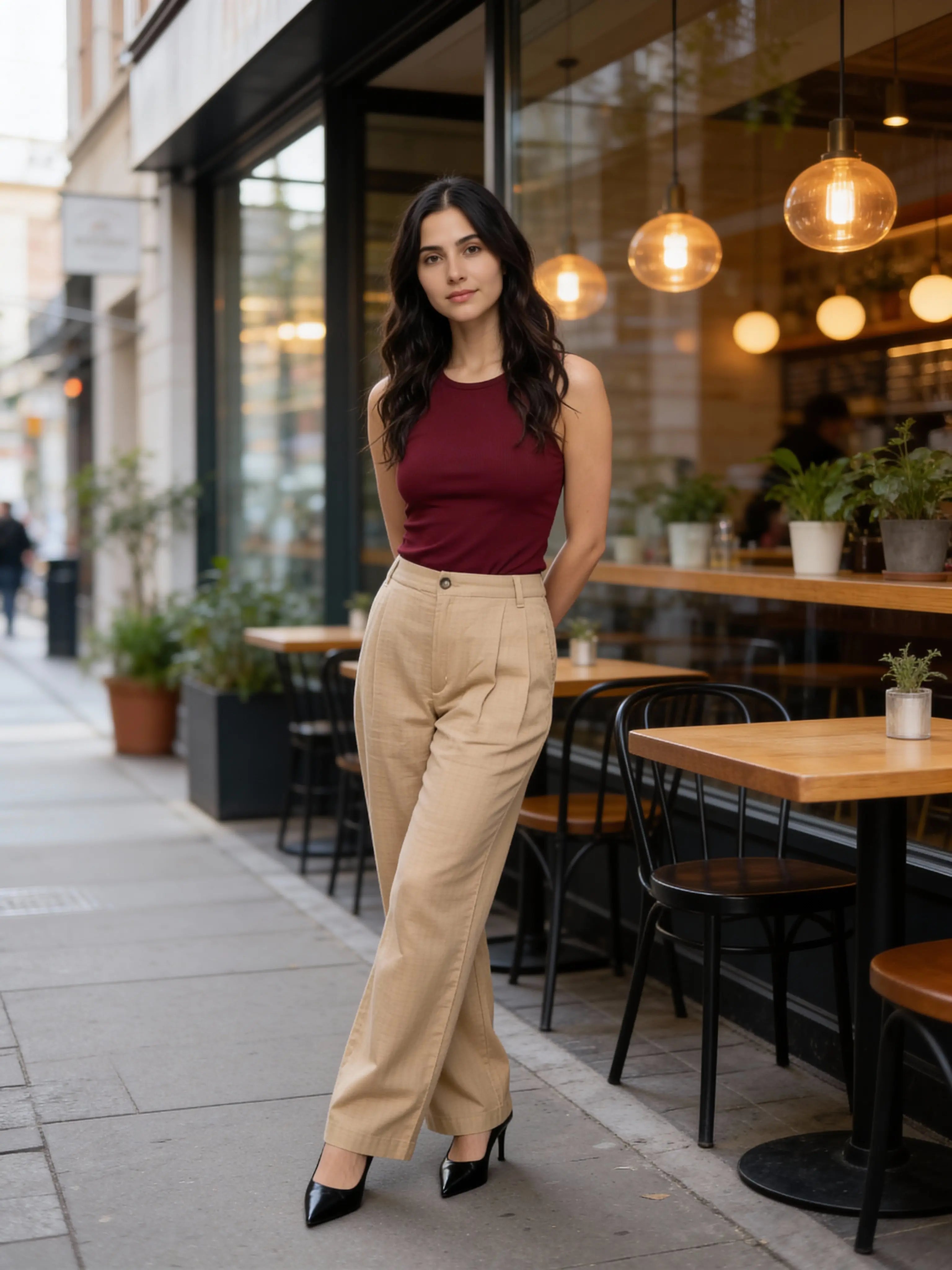 Riviera Wide Leg Pants - Cappuccino