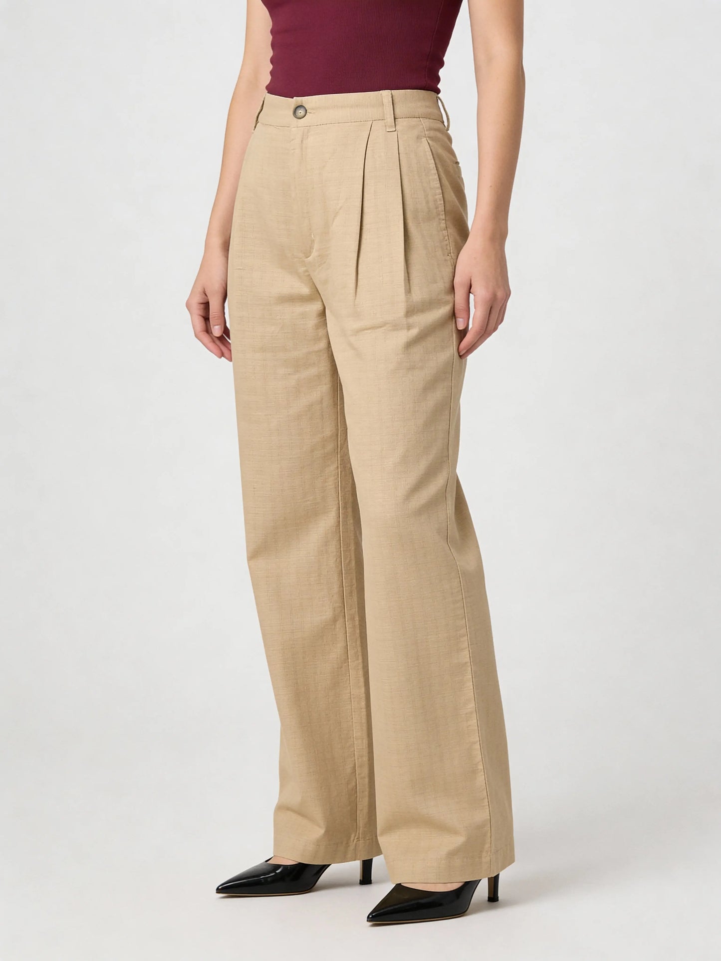 Riviera Wide Leg Pants - Cappuccino