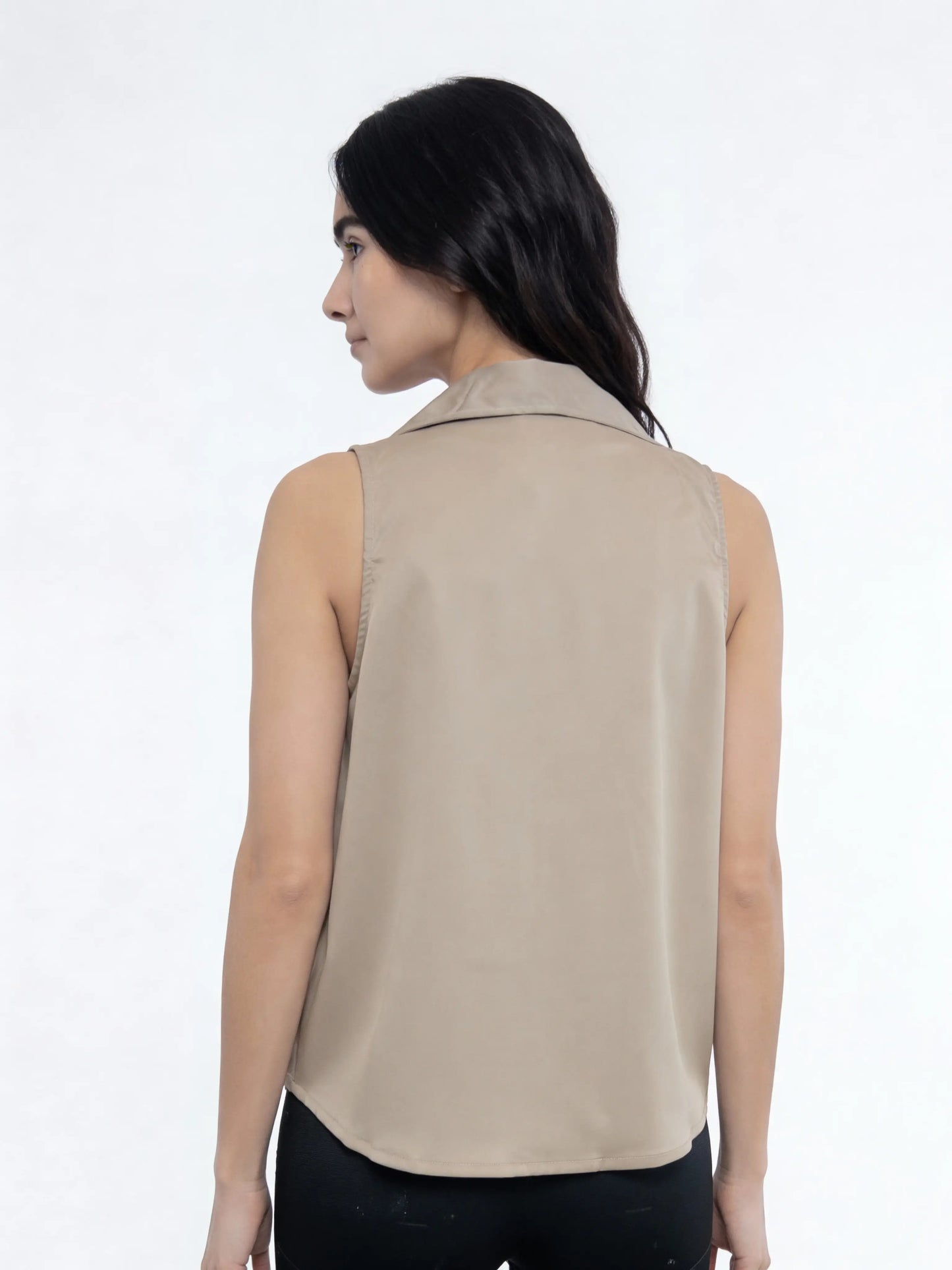 Cicilia Satin Top - Latte