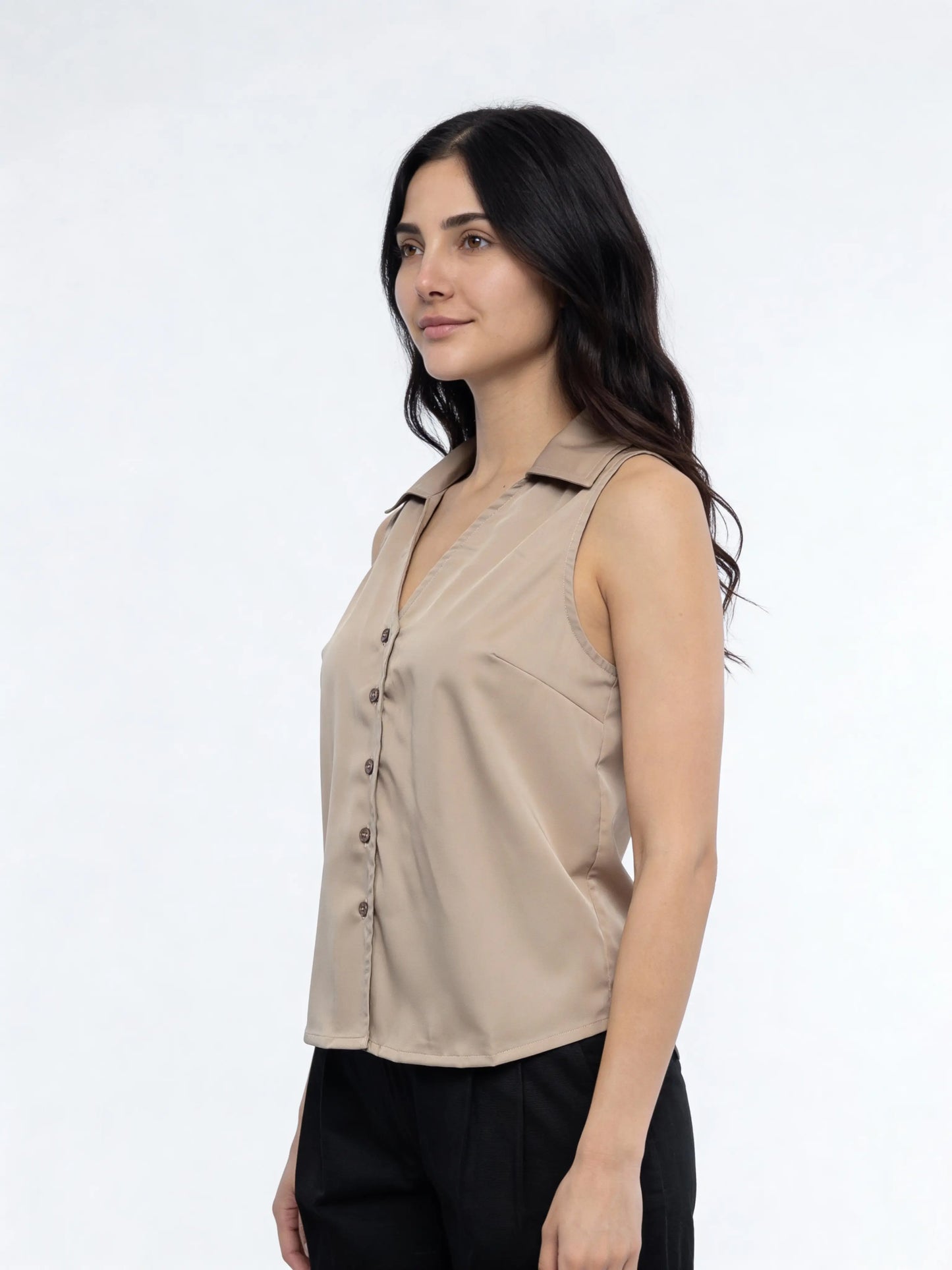 Cicilia Satin Top - Latte