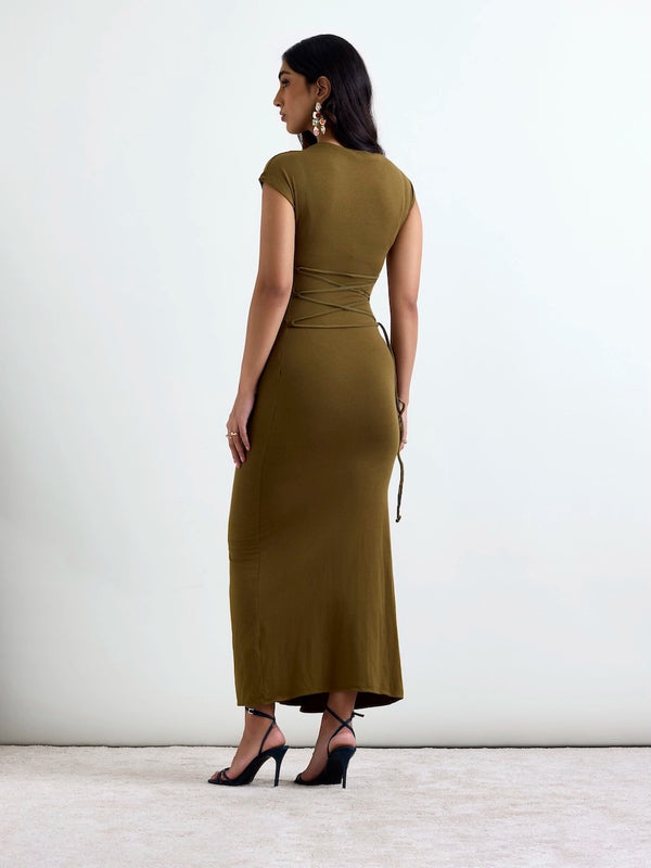 Olivia SoftDrape™ Midi Dress - Olive