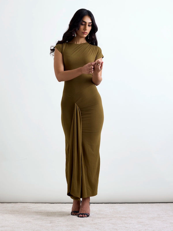 Olivia SoftDrape™ Midi Dress - Olive