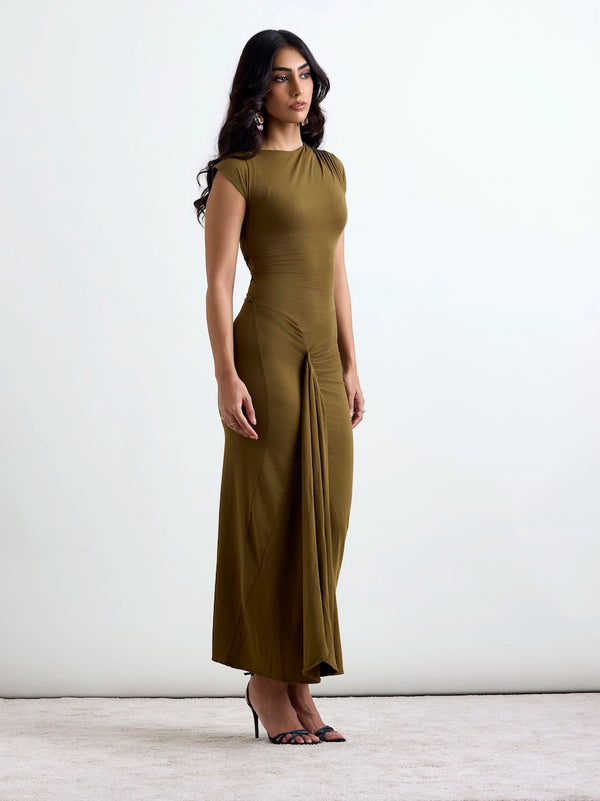 Olivia SoftDrape™ Midi Dress - Olive