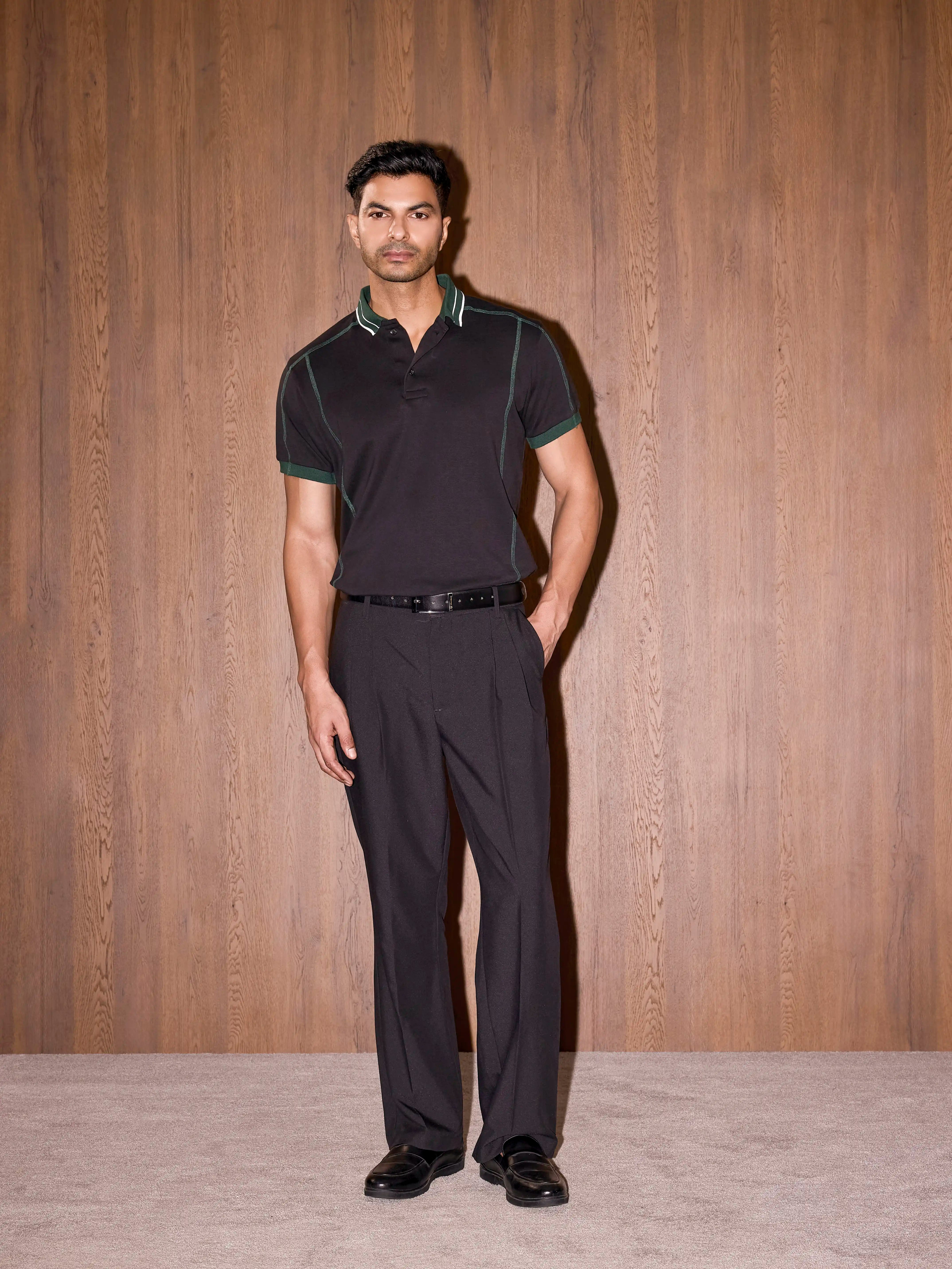 transit quarter zip pullover - black