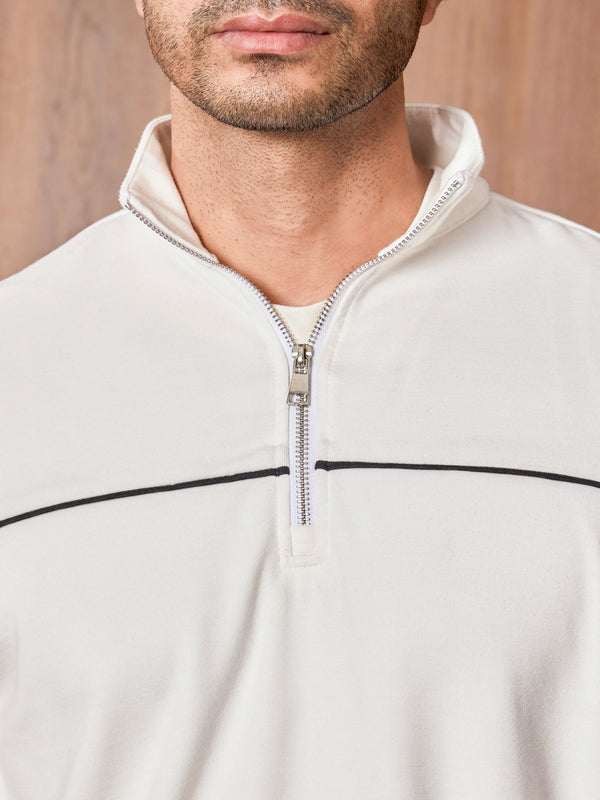 Transit Quarter Zip Pullover - White
