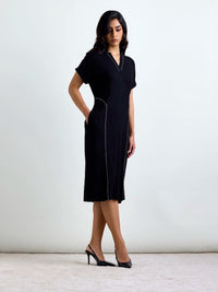 Madlyn AirLinen™ Midi Dress - Black