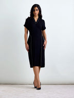 Madlyn AirLinen™ Midi Dress - Black