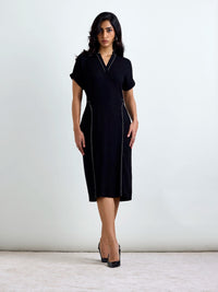 Madlyn AirLinen™ Midi Dress - Black