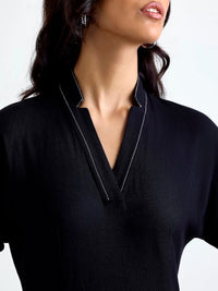 Madlyn AirLinen™ Midi Dress - Black