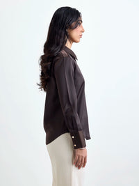 LustraSatin™ Shirt- Dark Chocolate
