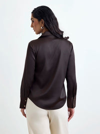 LustraSatin™ Shirt- Dark Chocolate